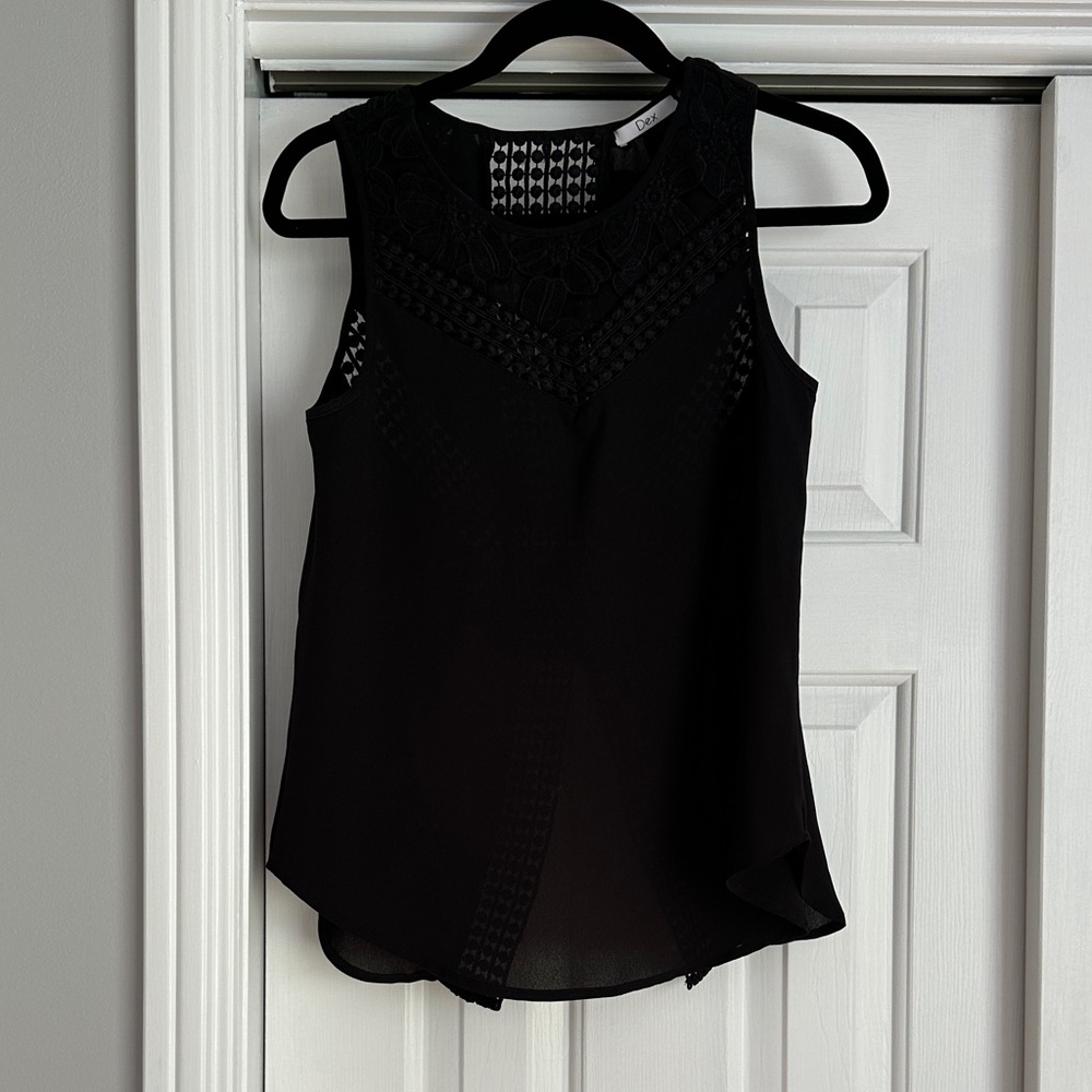 Dex Black Lace Detail Blouse